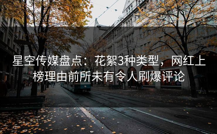 星空传媒盘点：花絮3种类型，网红上榜理由前所未有令人刷爆评论