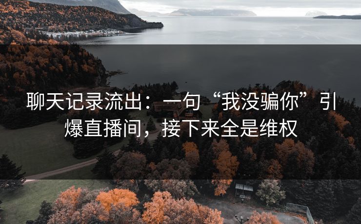 聊天记录流出：一句“我没骗你”引爆直播间，接下来全是维权